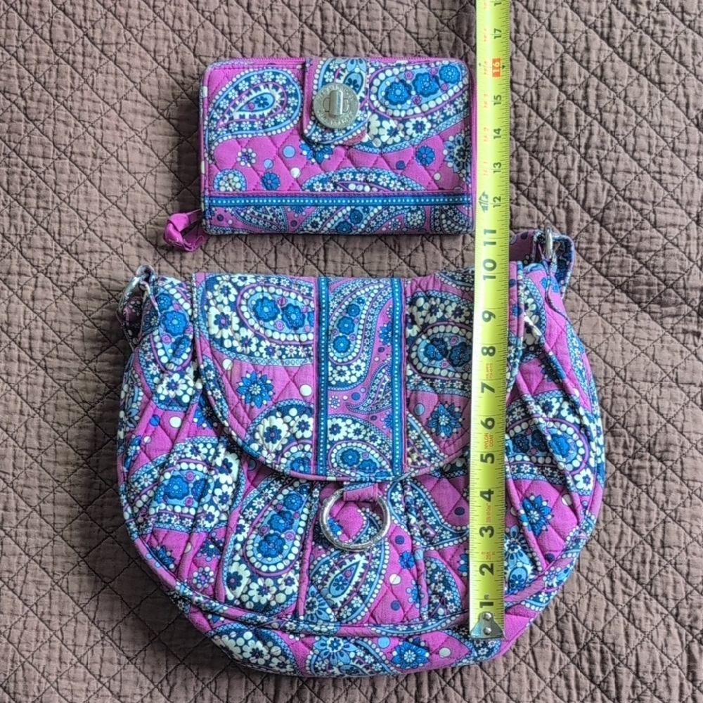 Vera Bradley Pink and Blue Paisley Shoulder Bags - Picture 6 of 9
